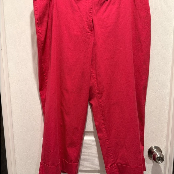 Avenue Pants - Avenue Fuchsia Stretch Capri Pants Size 18 Plus Size High Rise Cotton Spandex